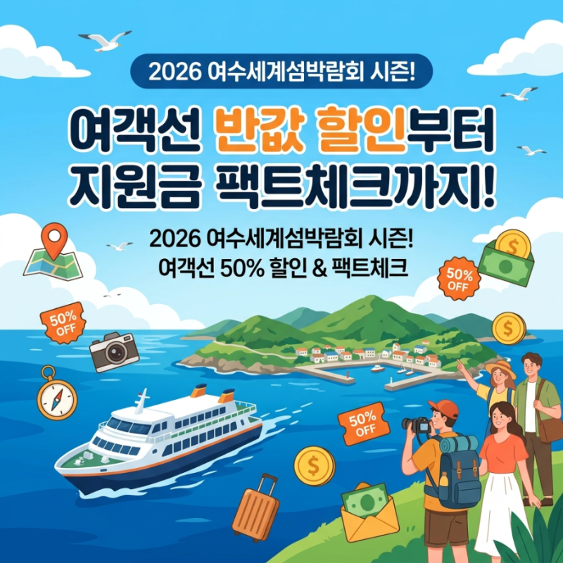 2026 여수 섬 여행 혜택 총정리｜여객선 반값 할인부터 지원금 팩트체크까지!