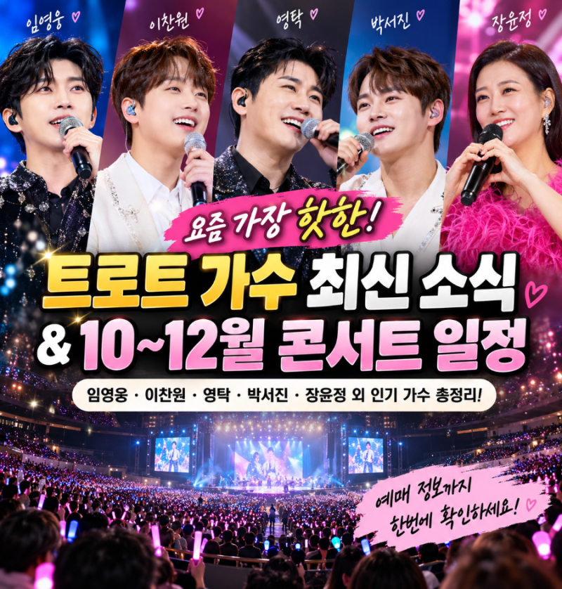 2026 트로트 콘서트 총정리! 임영웅·이찬원·영탁·박서진 최신 소식부터 10~12월 공연 일정까....