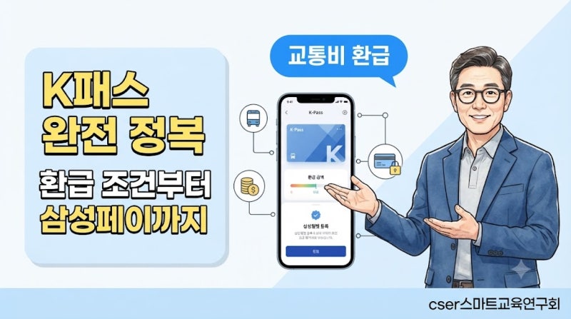 [2026 교통비 절약] 초보자도 1분 만에 끝내는 K-패스 삼성페이 모바일 등록 및 환급 꿀팁 3가지