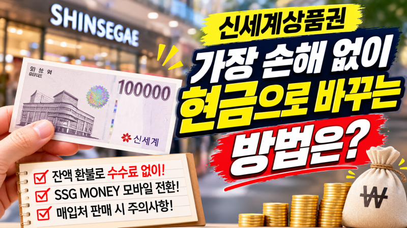 신세계상품권 현금화 수수료 아끼는 3가지 방법과 실수령액 비교