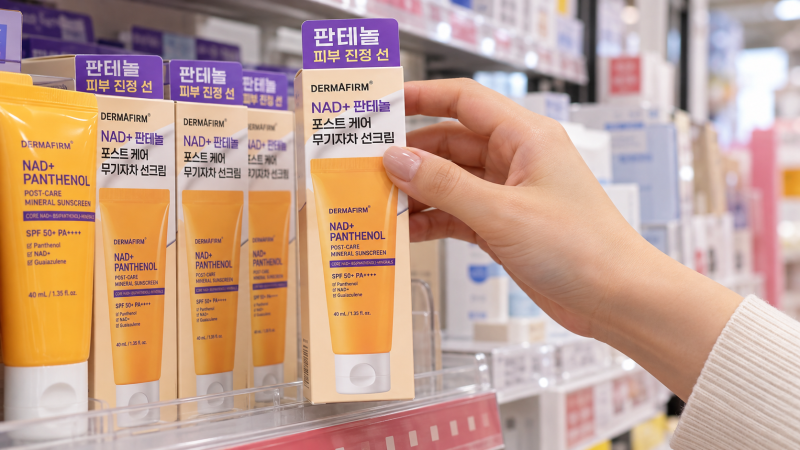 다이소 더마펌 선크림 리뷰, 5천원 판테놀 무기자차의 사용감은?