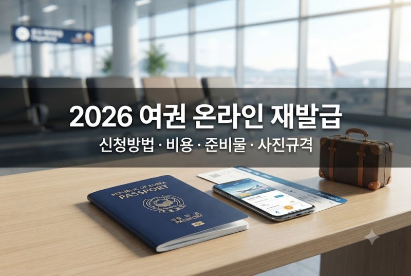 2026 여권 온라인 재발급 신청 방법 준비물 비용 사진 규격 수령 기간 총정리