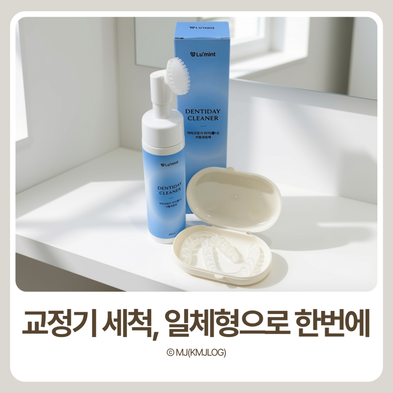 교정기 세척 덴티데이클리너 일체형 교정기세정제 후기