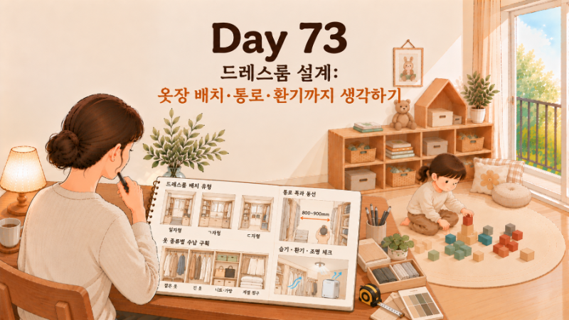 인테리어 기초 73｜드레스룸 설계: 옷장 배치·통로·환기까지 생각하기