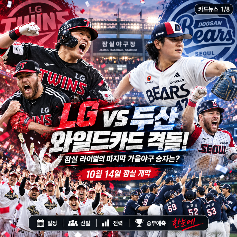 LG vs 두산 와일드카드 격돌! 잠실 라이벌의 마지막 가을야구 승자는?