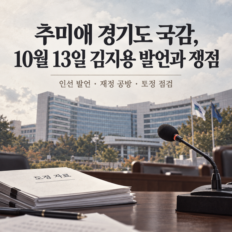 추미애 경기도 국감, 10월 13일 김지용 발언과 쟁점