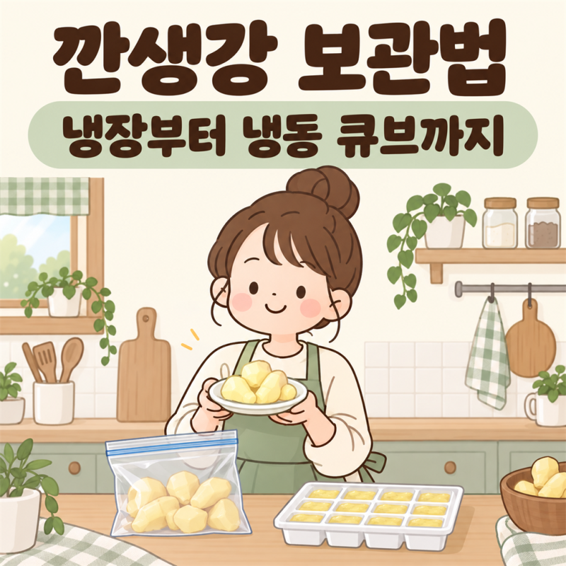 깐생강 보관법 냉장은 5~7일, 오래 두려면 다져서 얼음틀에