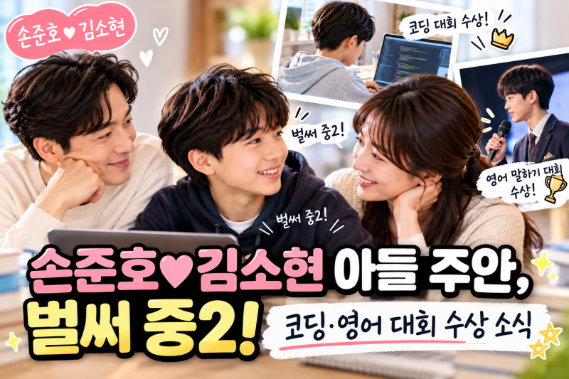 손준호♥김소현 아들 손주안 근황, 벌써 중2! 코딩·영어 대회 수상 소식