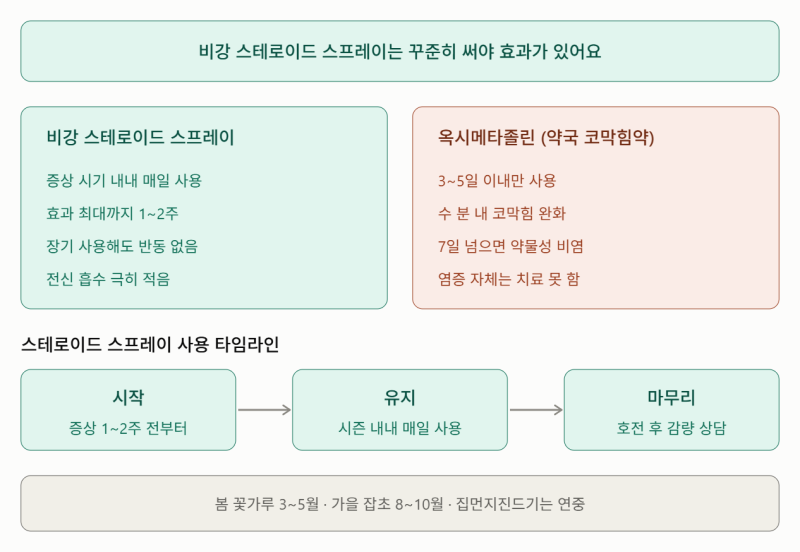알레르기비염 비강 스테로이드 스프레이, "잠깐 뿌리고 끊으면" 효과가 없는 이유