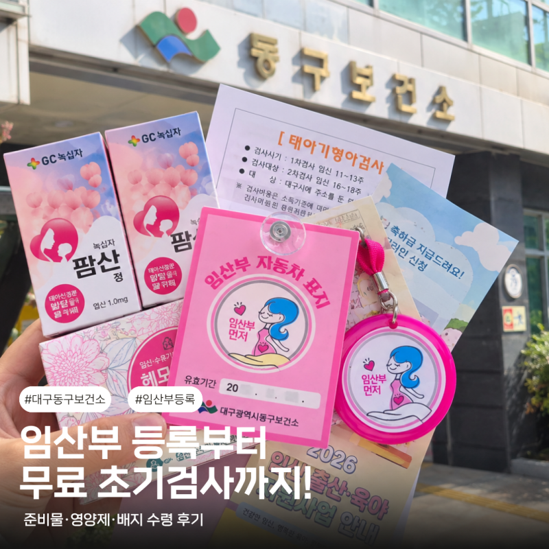 대구 동구보건소 임산부 등록 후기｜임산부 배지·엽산·철분제 수령 및 무료 임신 초기검사