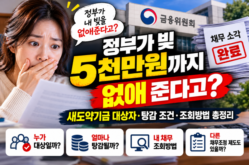 정부가 빚을 5천만원까지 없애준다고? 새도약기금 대상자·탕감 조건·조회방법 총정리