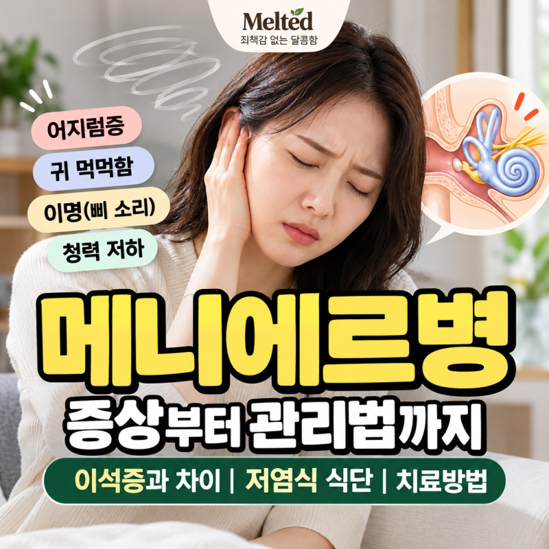 메니에르병 증상 총정리｜이석증과 차이, 저염식 식단과 치료법