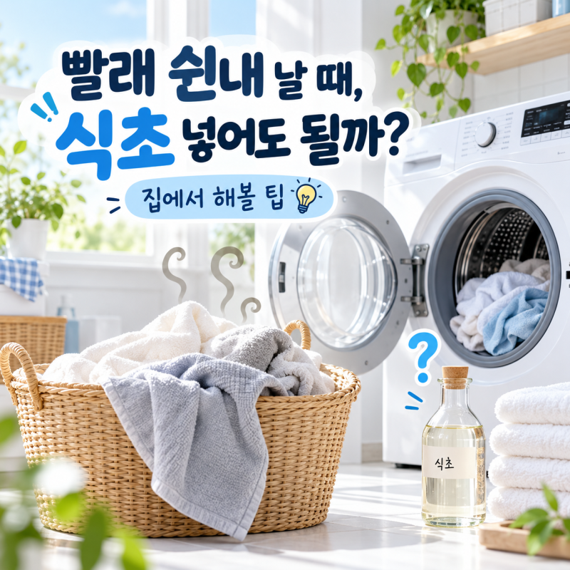 빨래 쉰내 날 때 식초 넣어도 될까?수건 냄새 없애는 생활 팁
