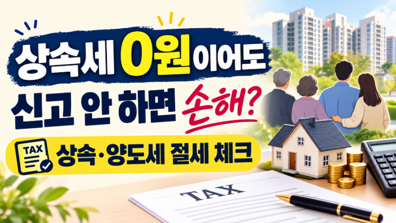 상속세 0원이라 신고 안 했다가 양도세 폭탄? 상속 후 6개월 내 확인할 절세 포인트 4가지