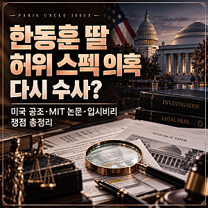 한동훈 딸 허위 스펙 의혹 다시 수사? 미국 공조·MIT 논문·입시비리 쟁점 총정리