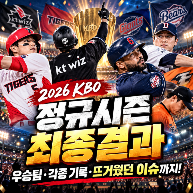 2026 KBO 정규시즌 종료! 최종 순위부터 개인 기록까지, 가장 놀라운 결과는?