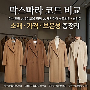 막스마라 코트 비교 (마누엘라 vs 101801 마담 vs 캐시미어 루드밀라,릴리아) 소재·가격·보온성....