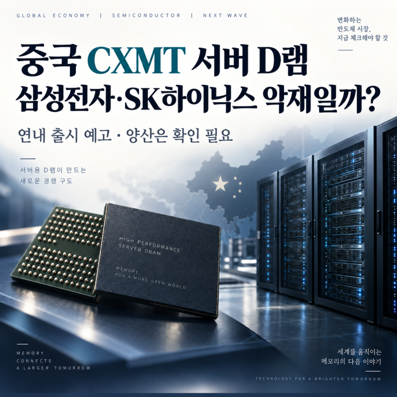 중국 CXMT 서버용 D램 연내 출시 예고, 삼성전자·SK하이닉스 주가에 악재일까?