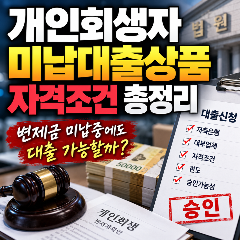 개인회생자 미납대출상품 자격 조건, 변제금 연체 중에도 대출이 가능할까?