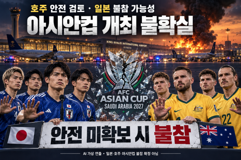 [대표팀 루머] 공항까지 피격된 사우디 호주 안전 검토·일본 불참설에 아시안컵 개최 불확실