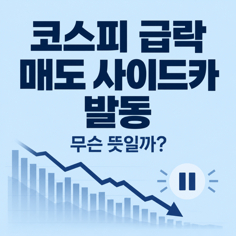 코스피 급락에 매도 사이드카 발동｜내 주식도 거래가 멈출까?