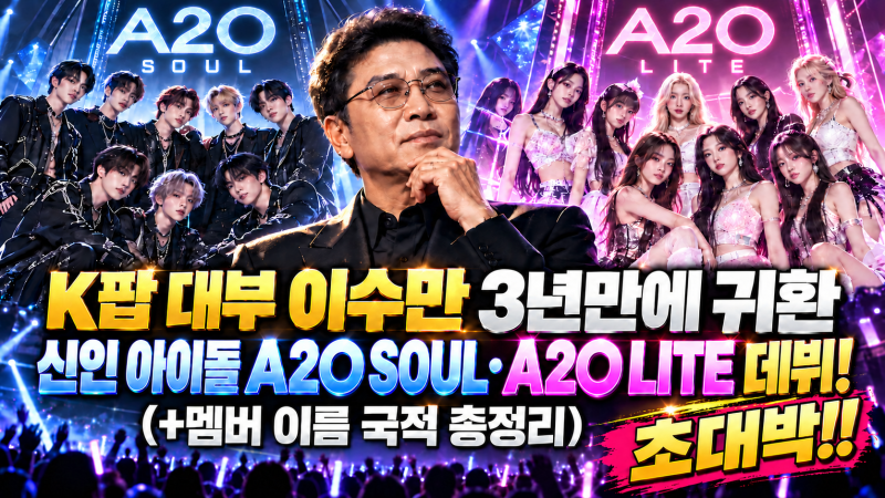 3년만에 귀환 이수만 아이돌 A2O SOUL·A2O LITE 데뷔!(+멤버 이름 국적 총정리) 초대박!!