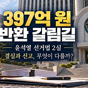 국민의힘 397억 원 반환 갈림길｜윤석열 선거법 2심, 결심과 선고는 어떻게 다를까?