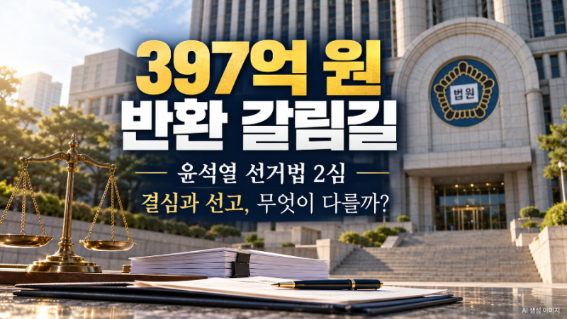 국민의힘 397억 원 반환 갈림길｜윤석열 선거법 2심, 결심과 선고는 어떻게 다를까?