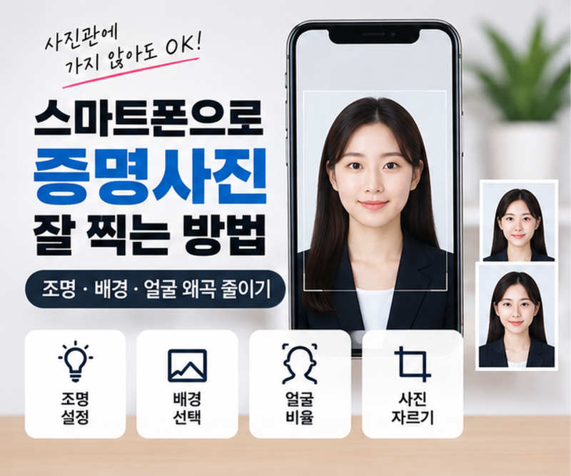 스마트폰으로 증명사진 잘 찍는 방법｜조명·배경·얼굴 왜곡 줄이기