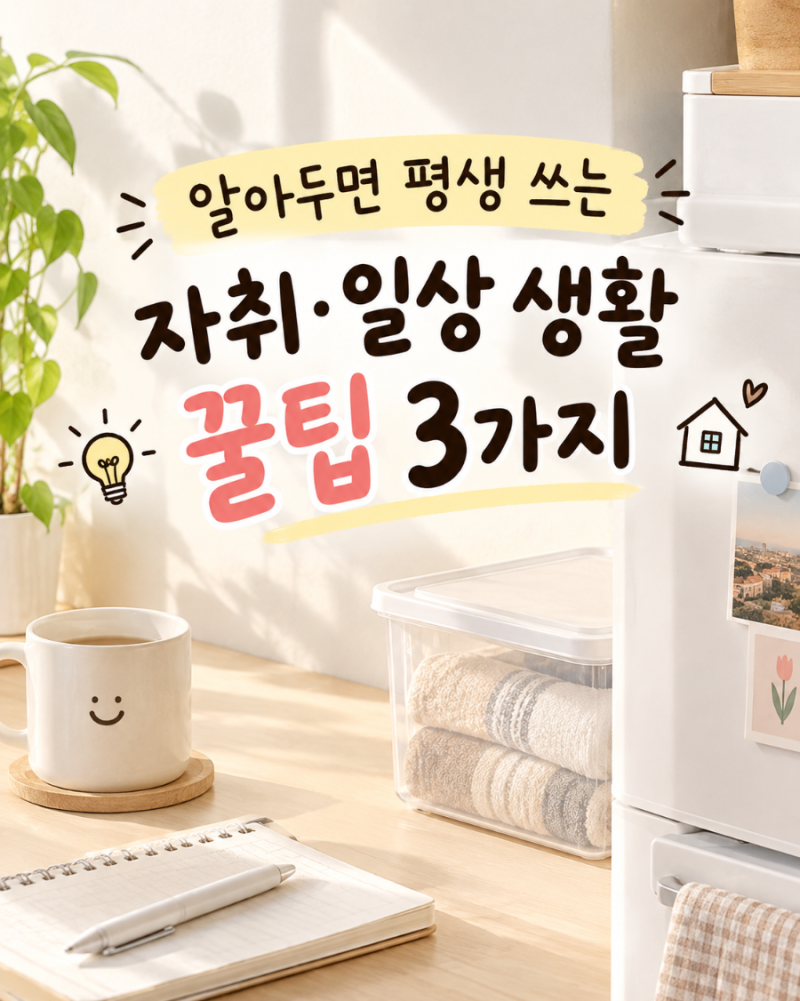 [살림꿀팁] 알아두면 평생 쓰는 자취·일상 생활 꿀팁 3가지