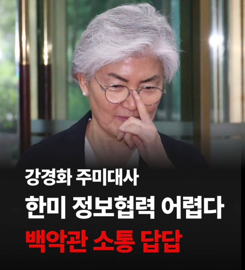 주미대사 강경화 “미국과의 정보협력 어려워짐에 답답하다”, 이재명•정동영과는 달리 dmz....