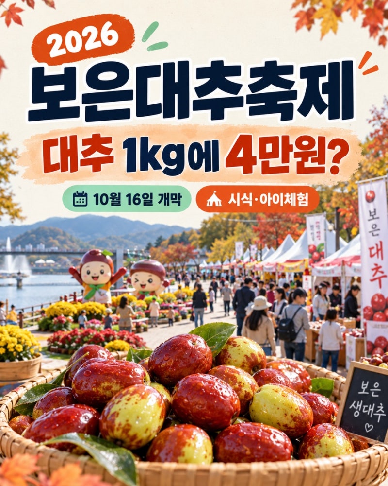 보은대추축제 16일 개막｜대추 1kg에 4만원? 대추 사러 갔다가 하루 종일 놀겠네!