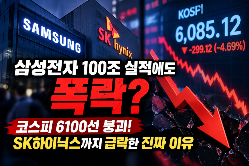 “삼성전자 100조 실적에도 폭락?” SK하이닉스까지 급락·코스피 6100선 붕괴…반도체주가 무....