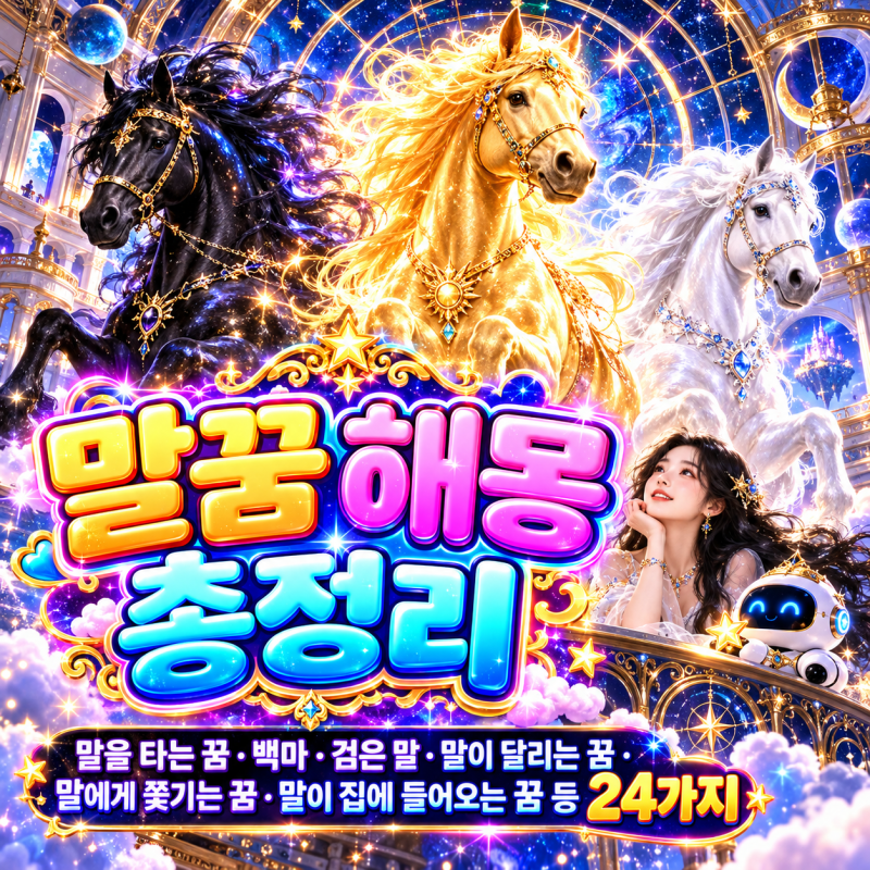 말꿈 해몽 총정리말을 타는 꿈·백마·검은 말·말이 달리는 꿈·말에게 쫓기는 꿈·말이 집에 ....