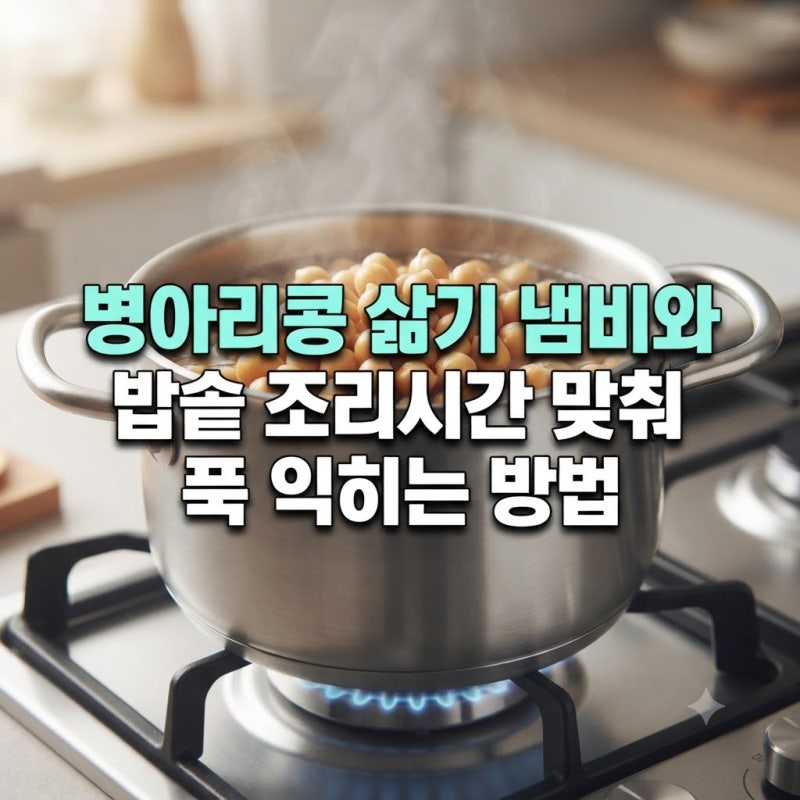 병아리콩 삶기 냄비와 밥솥 조리시간 맞춰 푹 익히는 방법