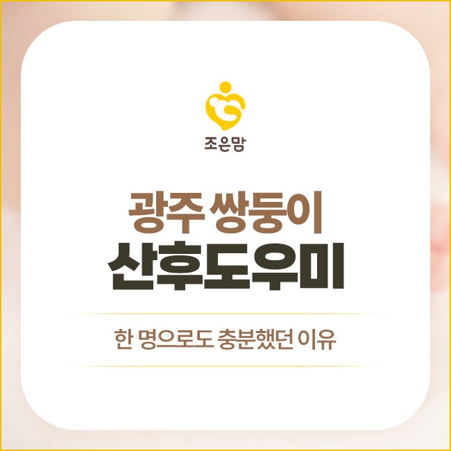 광주 쌍둥이 산후도우미 한 명으로도 충분했던 이