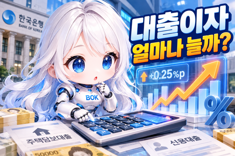 기준금리 인상하면 내 대출이자는 얼마나 늘어날까? 1억·3억·5억원 계산 총정리