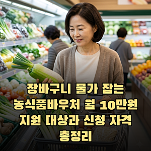 장바구니 물가 잡는 농식품바우처 월 10만원 지원 대상과 신청 자격 총정리