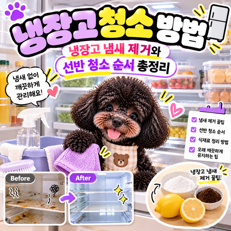 냉장고 청소 방법｜냉장고 냄새 제거와 선반 청소 순서 총정리