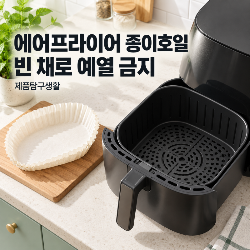 에어프라이어 종이호일, 빈 채로 예열하면 안 되는 이유