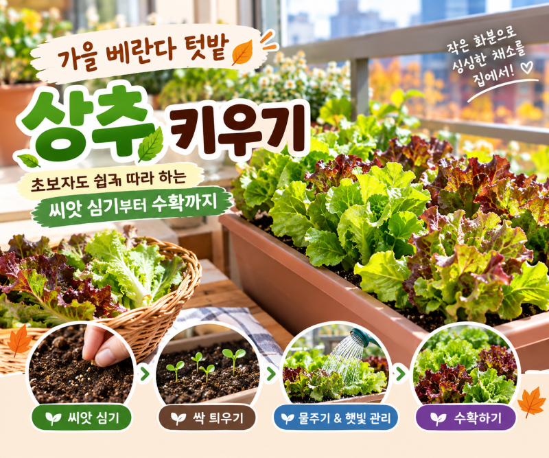 가을 베란다 텃밭 상추 키우기｜초보자도 쉽게 따라 하는 씨앗 심기부터 수확까지