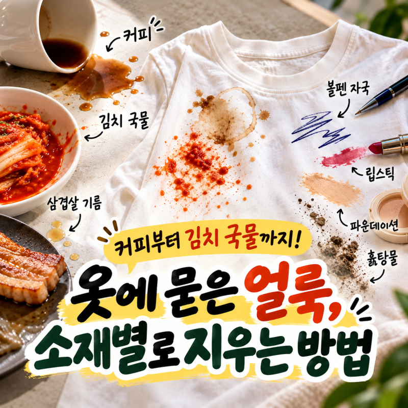 커피부터 김치 국물까지! 옷에 묻은 얼룩, 소재별로 지우는 방법