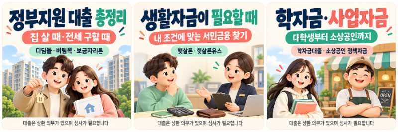 국가대출 종류 총정리! 주택·전세·생활비·학자금·사업자금까지