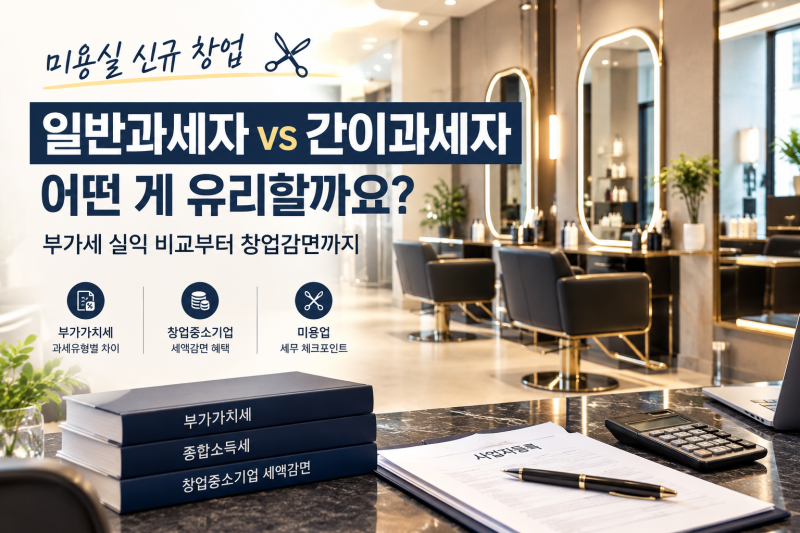 부산 미용실 세무사 | 신규 창업 시 일반과세자와 간이과세자, 어떤 게 유리할까요? 창업감면....