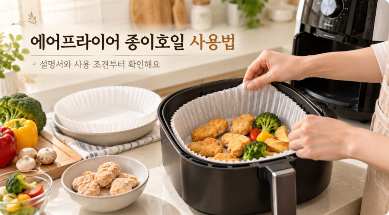 에어프라이어 종이호일 사용법｜예열부터 크기까지 5가지 확인사항