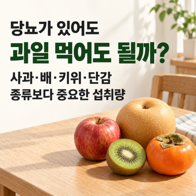 당뇨 과일 먹어도 될까요? 사과 배 키위 감 섭취량 총정리