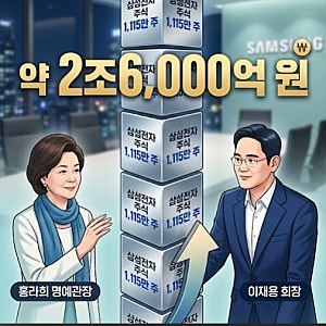 이재용, 어머니에게 삼성전자 주식 2.6조원 증여받는다…세금만 1조5천억 원대?