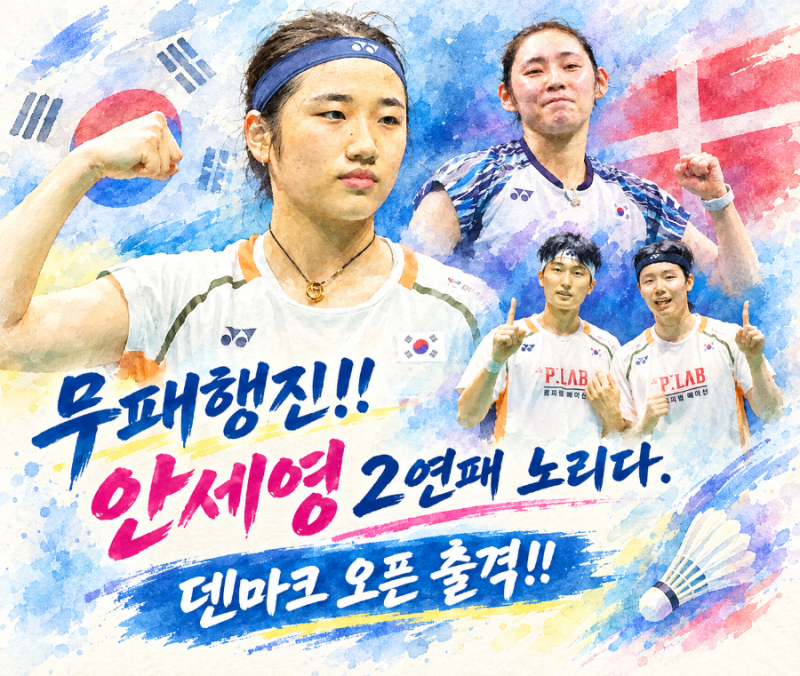 [배드민턴/덴마크 오픈] 안세영 대회 2연패 도전! 대한민국 배드민턴 대표팀 출전 명단 & 32강 ....