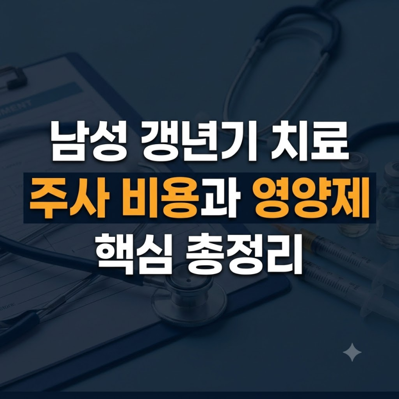 남성 갱년기 호르몬 치료 주사 비용과 영양제 추천 성분 총정리