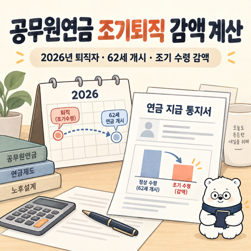 공무원연금 조기퇴직 감액 계산 개시연령이 지나도 깎인 연금은 평생 이어진다